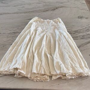 Elegant Cream Midi Skirt